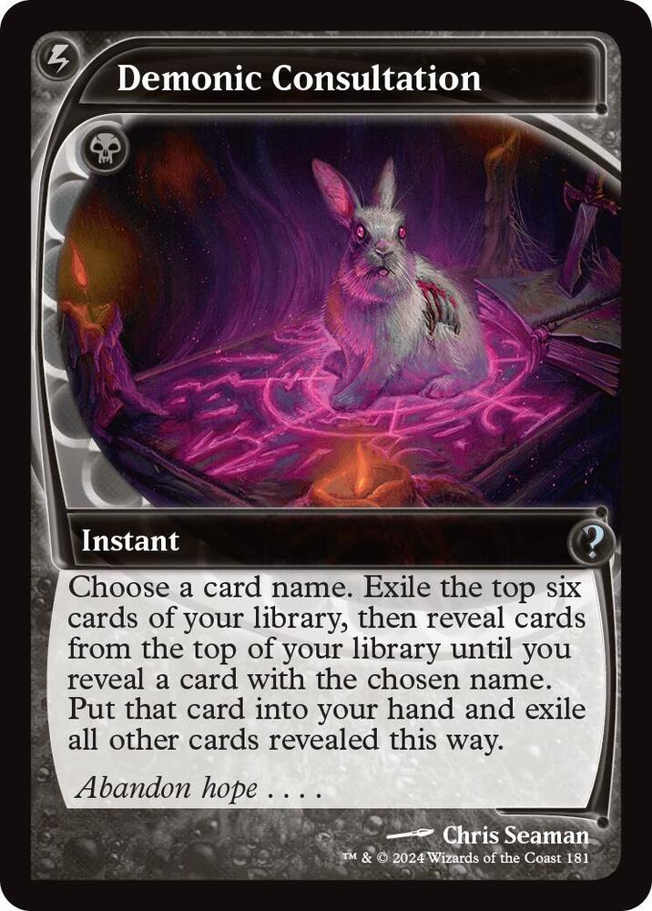 Demonic Consultation (Future Sight) 181 card from Mystery Booster 2