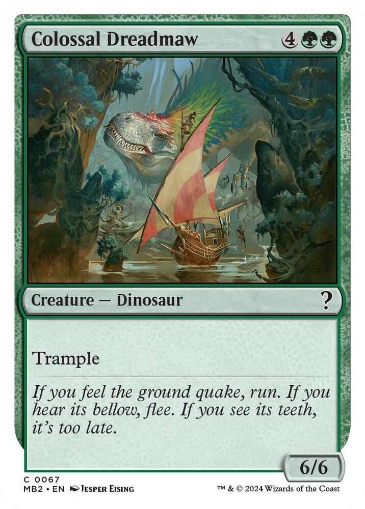 Colossal Dreadmaw (White Border) 67 card from Mystery Booster 2