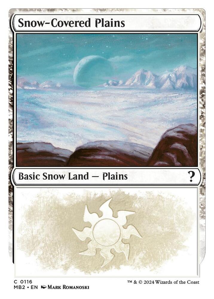 Snow-Covered Plains (White Border) 116 card from Mystery Booster 2