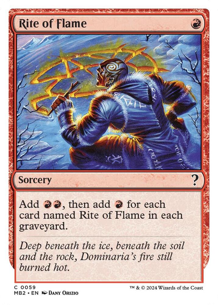 Rite of Flame (White Border) 59 card from Mystery Booster 2