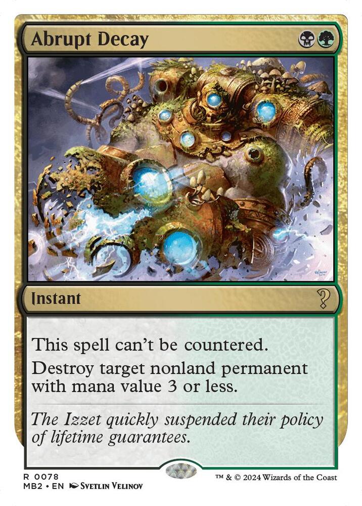 Abrupt Decay (White Border) 78 card from Mystery Booster 2