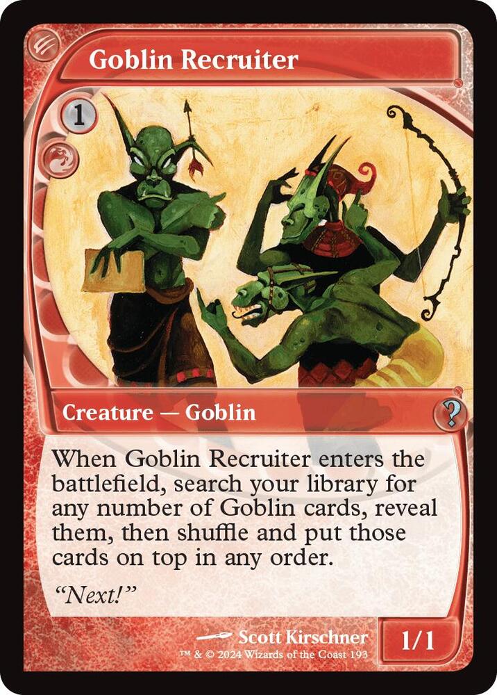 Goblin Recruiter (Future Sight) 193 card from Mystery Booster 2