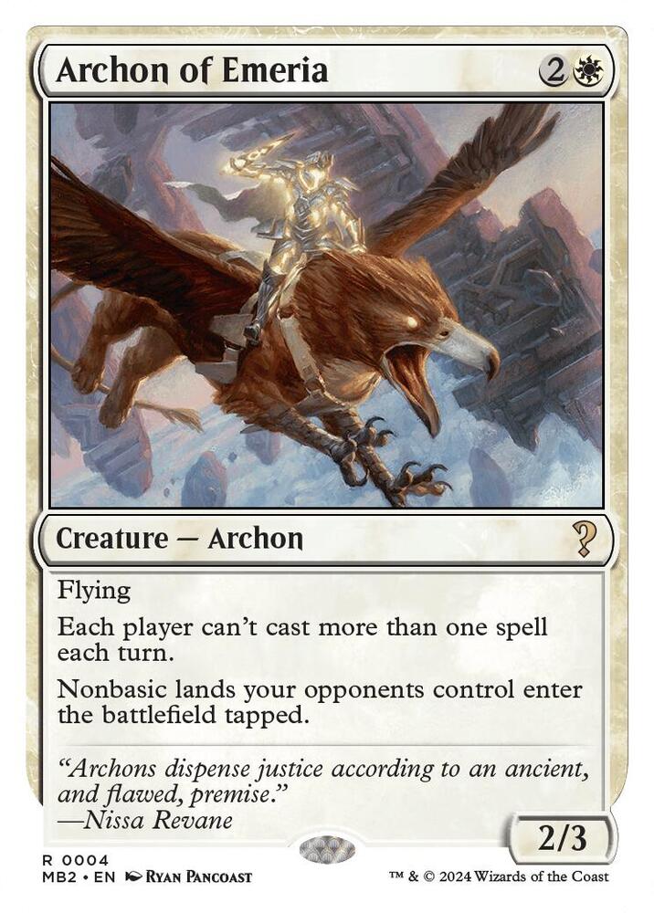 Archon of Emeria (White Border) 4 card from Mystery Booster 2