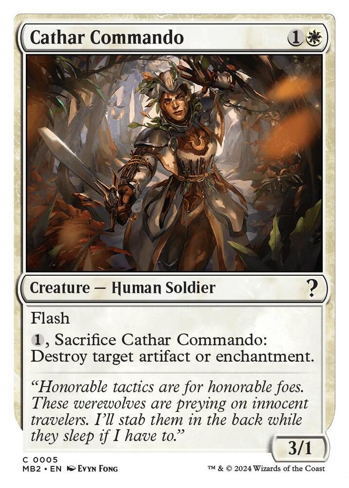 Cathar Commando (White Border) 5 card from Mystery Booster 2