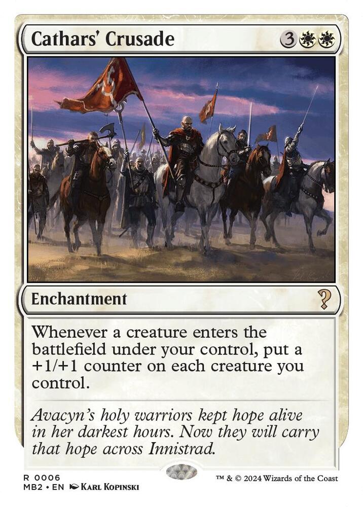 Cathars' Crusade (White Border) 6 card from Mystery Booster 2