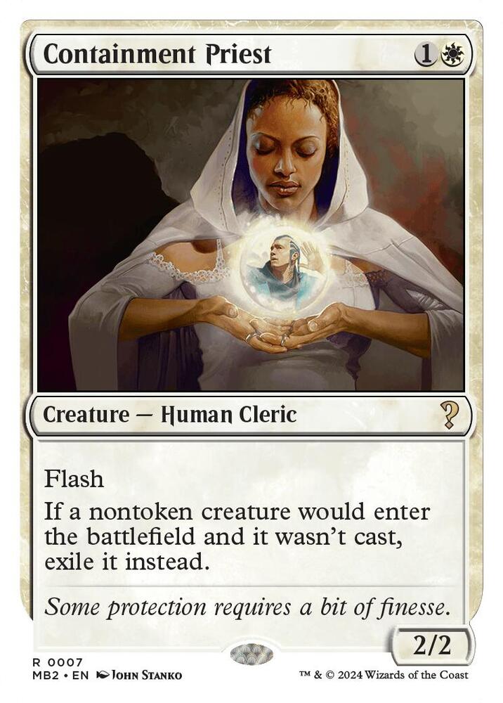 Containment Priest (White Border) 7 card from Mystery Booster 2