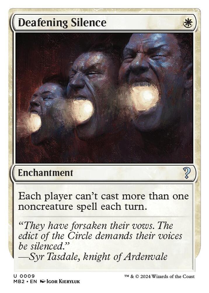 Deafening Silence (White Border) 9 card from Mystery Booster 2
