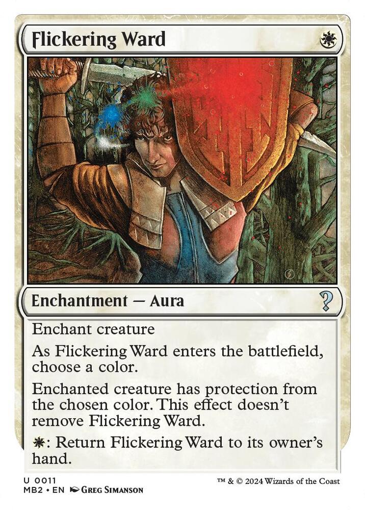Flickering Ward (White Border) 11 card from Mystery Booster 2