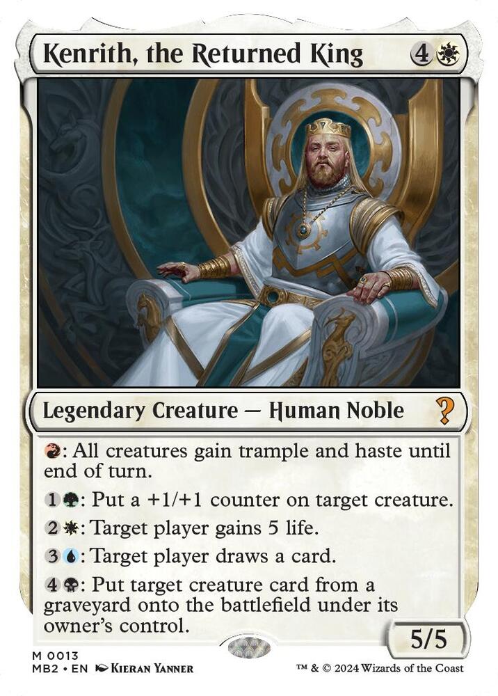 Kenrith, the Returned King (White Border) 13 card from Mystery Booster 2