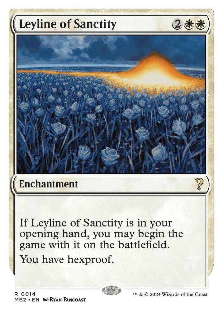 Leyline of Sanctity (White Border) 14 card from Mystery Booster 2