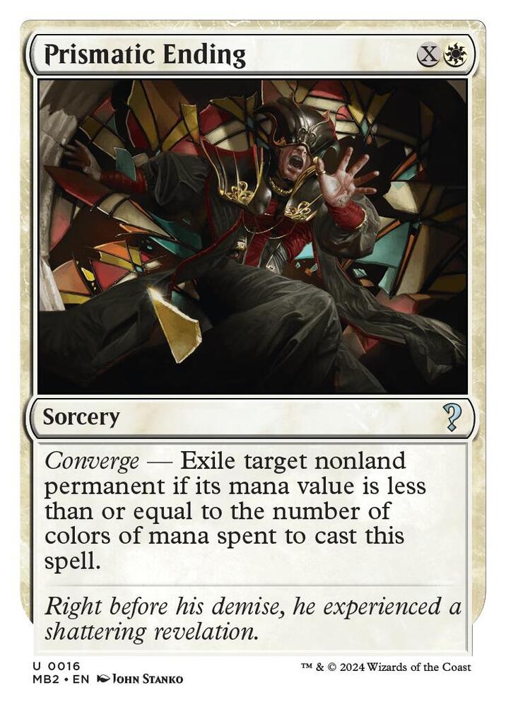 Prismatic Ending (White Border) 16 card from Mystery Booster 2
