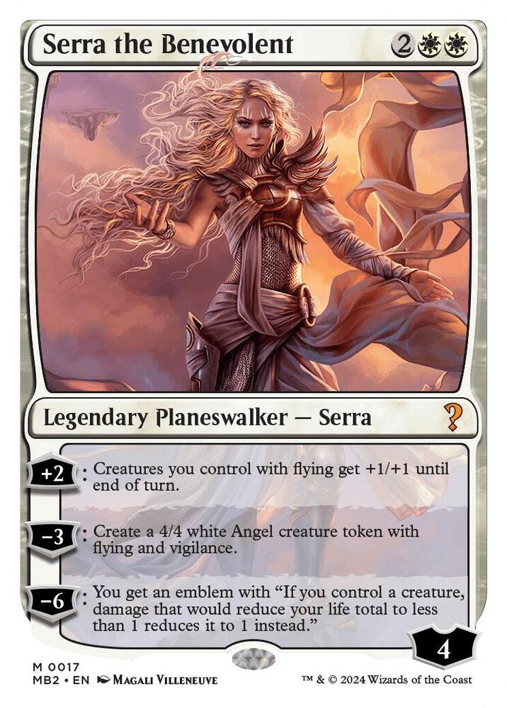 Serra the Benevolent (White Border) 17 card from Mystery Booster 2