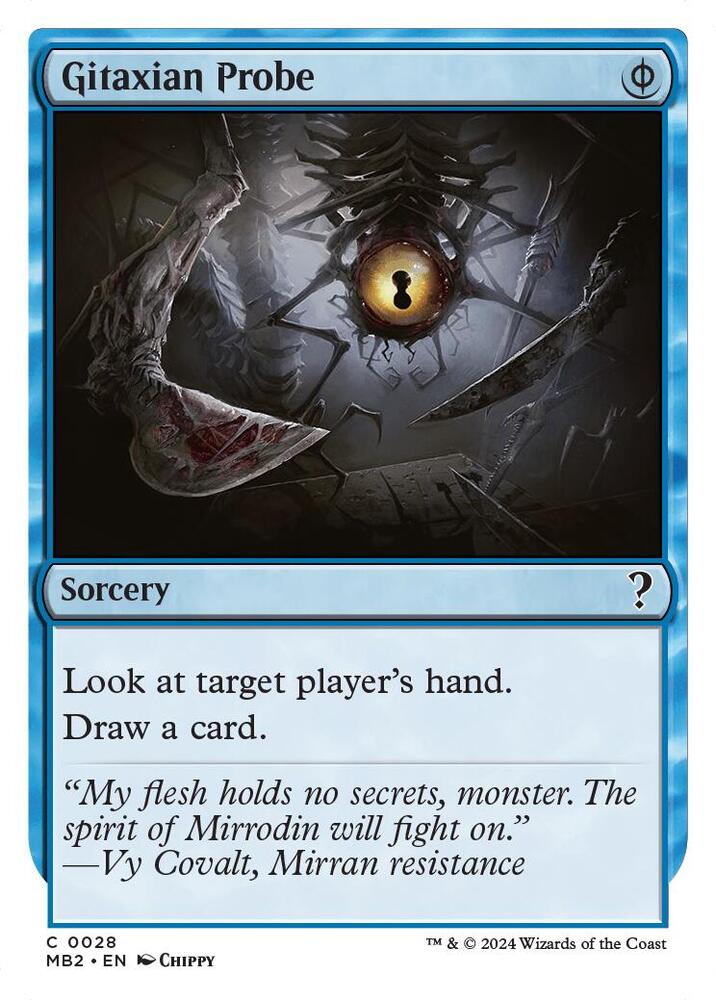 Gitaxian Probe (White Border) 28 card from Mystery Booster 2