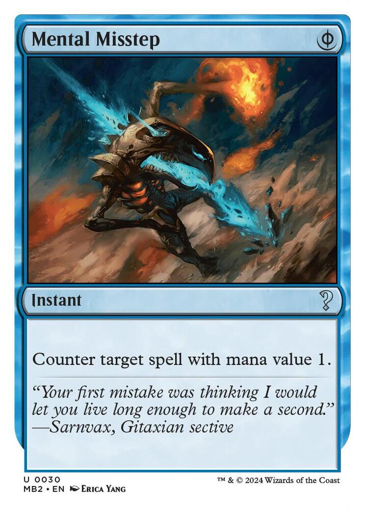 Mental Misstep (White Border) 30 card from Mystery Booster 2