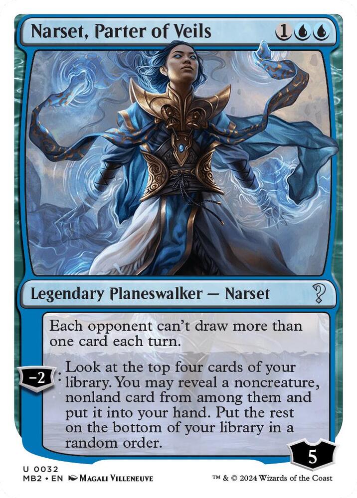 Narset, Parter of Veils (White Border) 32 card from Mystery Booster 2