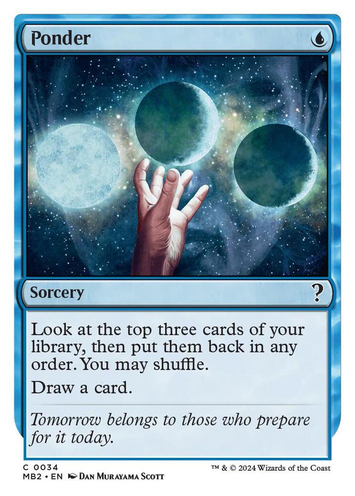 Ponder (White Border) 34 card from Mystery Booster 2