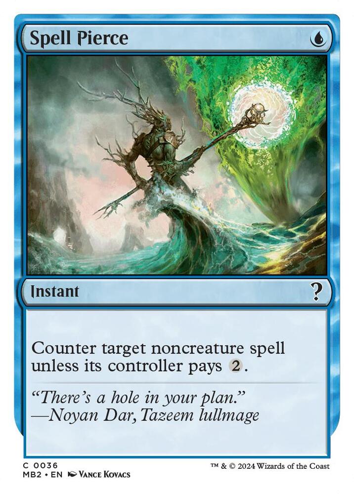 Spell Pierce (White Border) 36 card from Mystery Booster 2