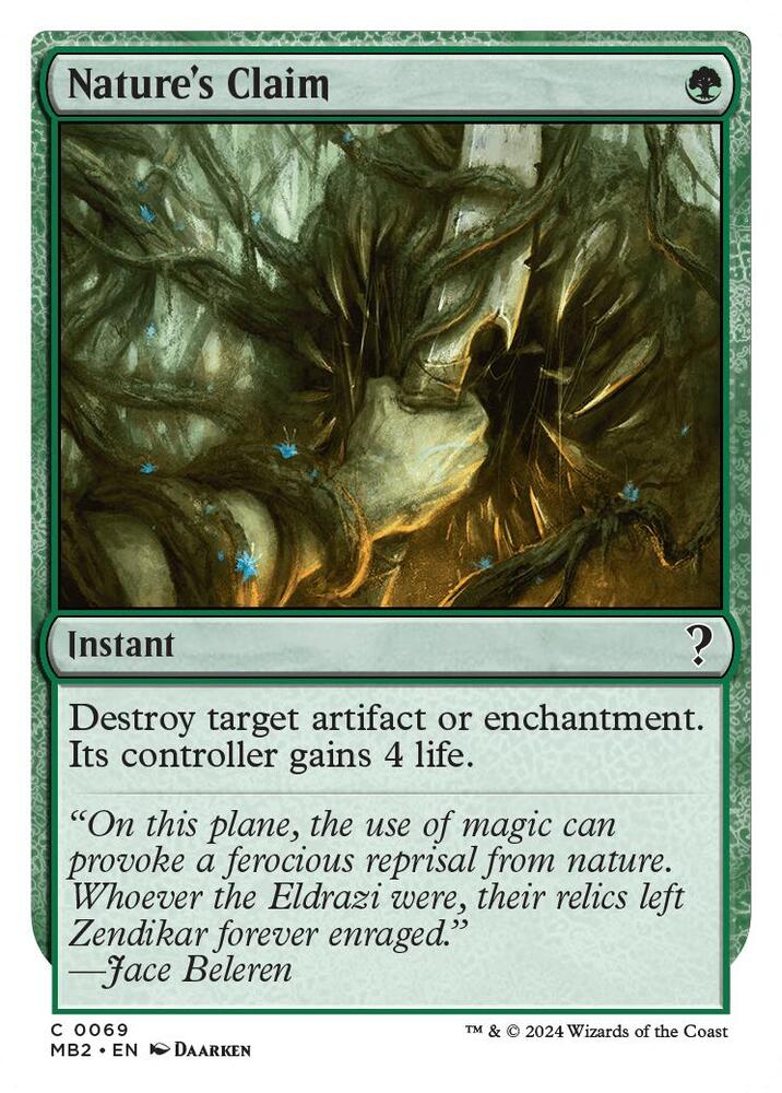 Nature's Claim (White Border) 69 card from Mystery Booster 2
