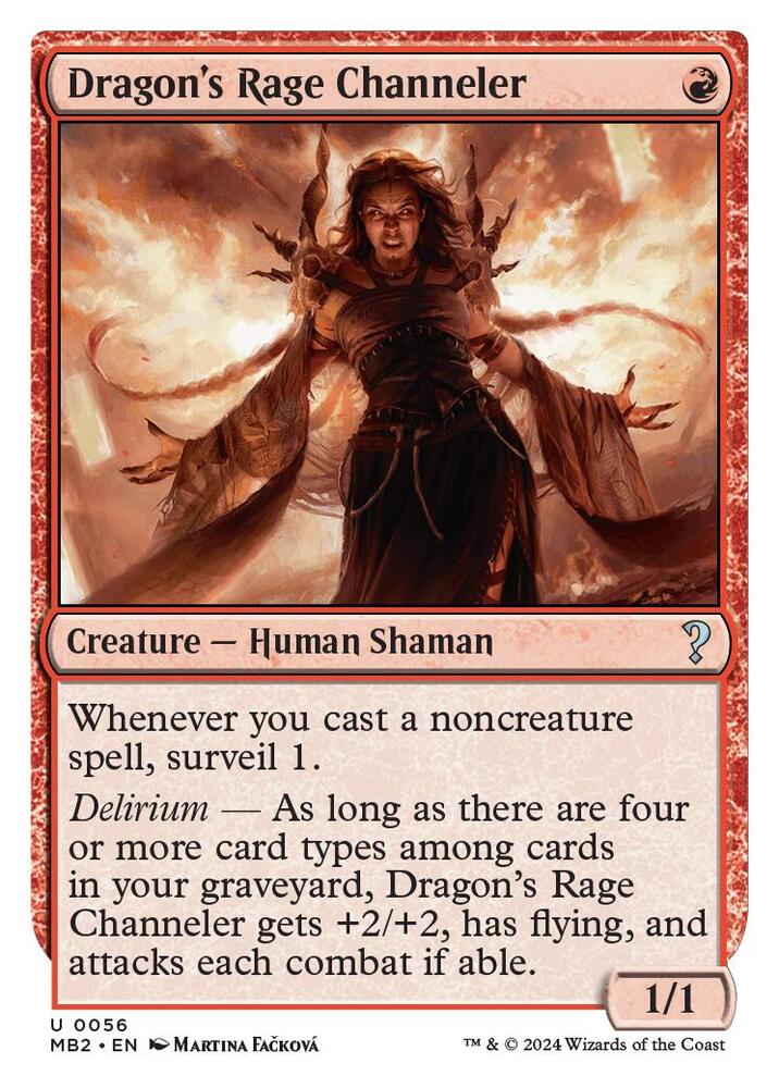 Dragon's Rage Channeler (White Border) 56 card from Mystery Booster 2