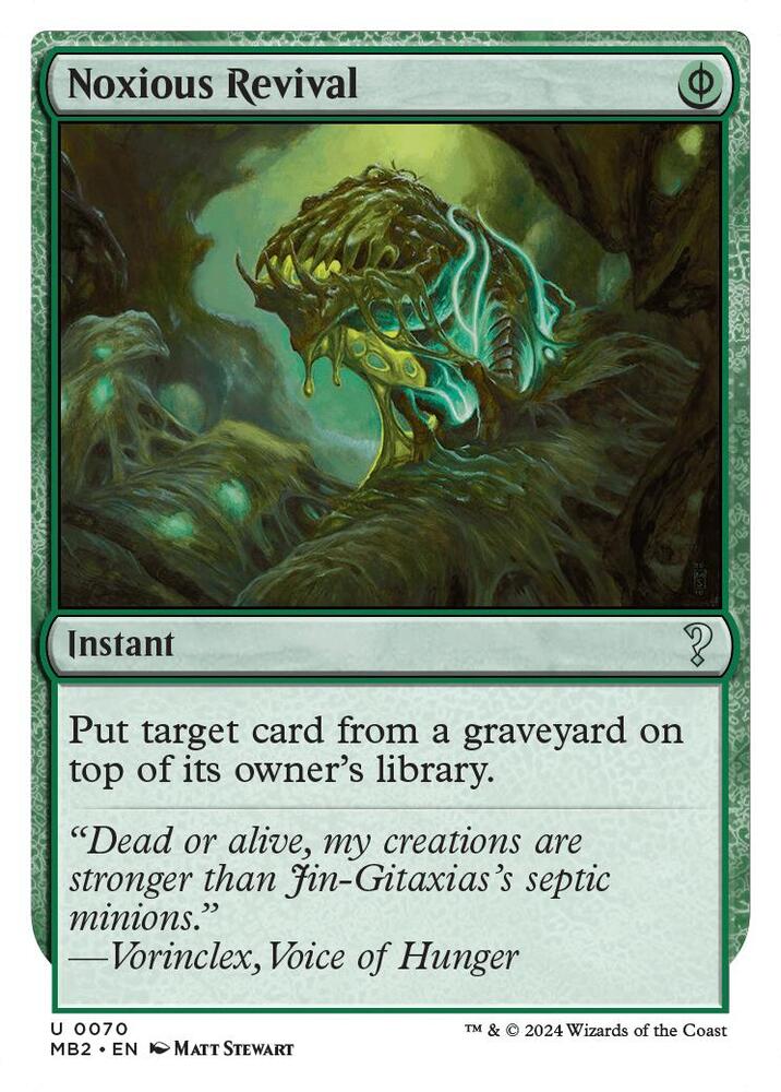 Noxious Revival (White Border) 70 card from Mystery Booster 2
