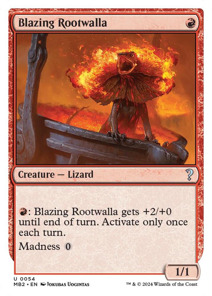 Blazing Rootwalla (White Border) 54 card from Mystery Booster 2
