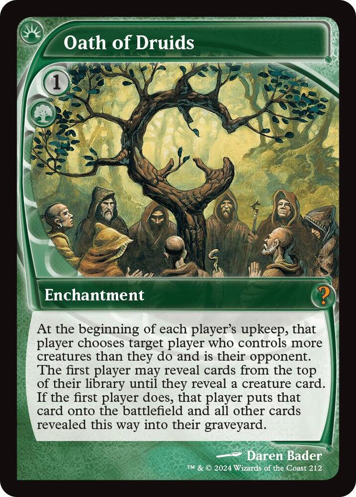 Oath of Druids (Future Sight) 212 card from Mystery Booster 2