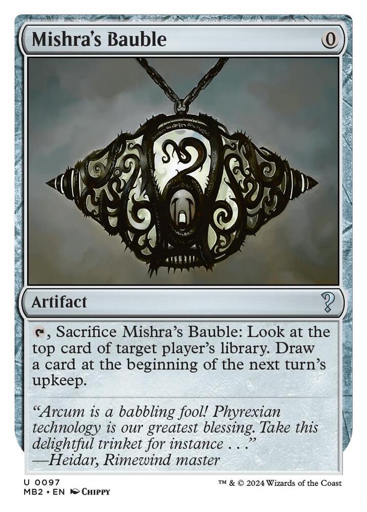 Mishra's Bauble (White Border) 97 card from Mystery Booster 2