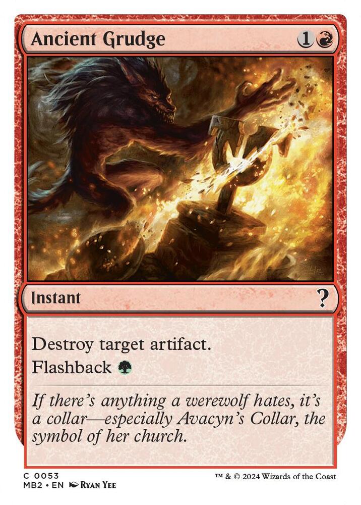 Ancient Grudge (White Border) 53 card from Mystery Booster 2