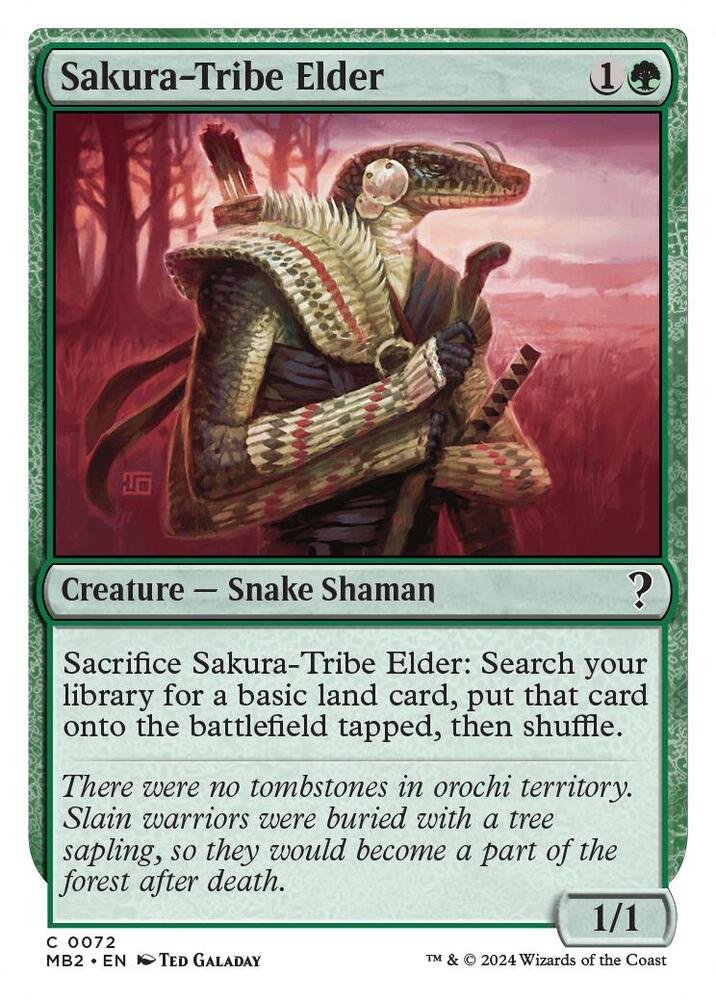 Sakura-Tribe Elder (White Border) 72 card from Mystery Booster 2