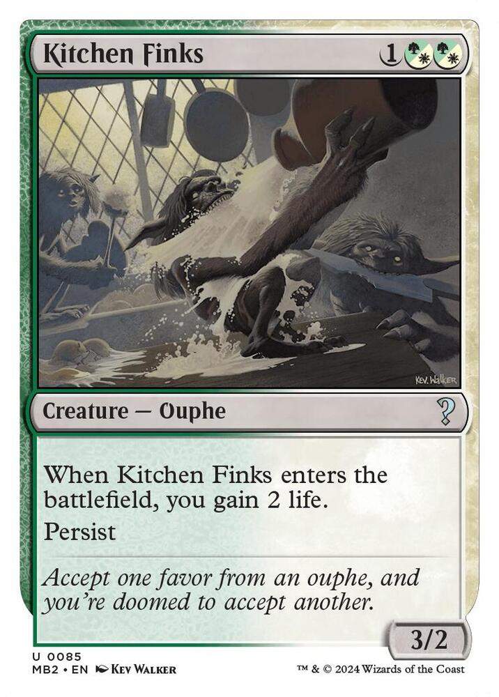 Kitchen Finks (White Border) 85 card from Mystery Booster 2