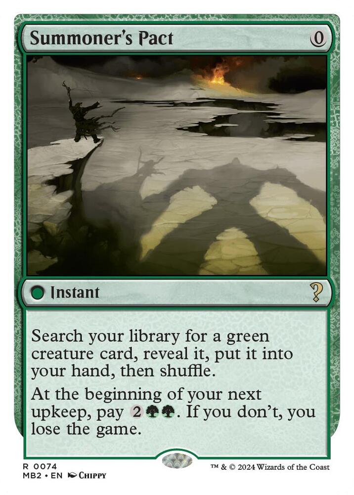 Summoner's Pact (White Border) 74 card from Mystery Booster 2