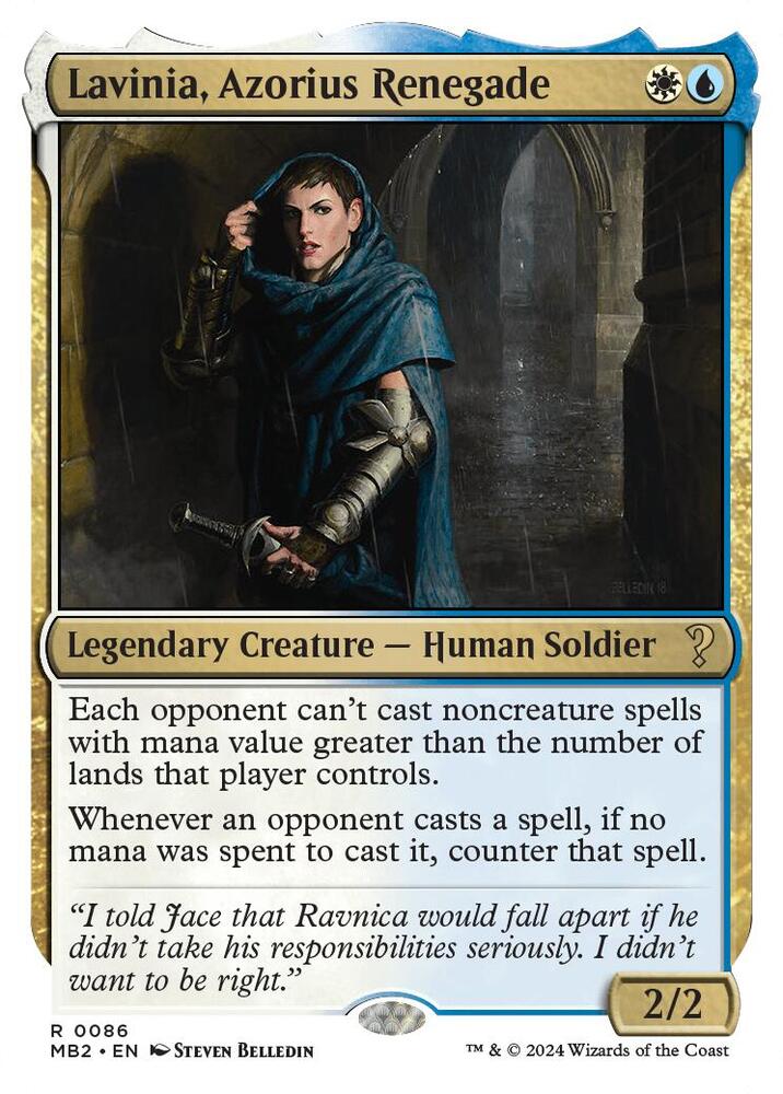 Lavinia, Azorius Renegade (White Border) 86 card from Mystery Booster 2