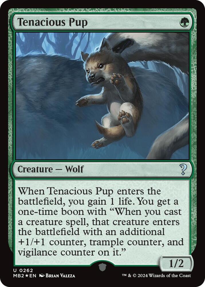 Tenacious Pup 262 card from Mystery Booster 2