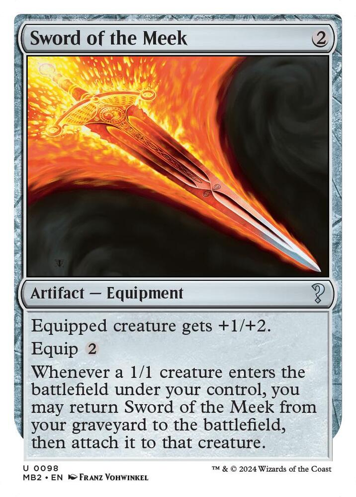 Sword of the Meek (White Border) 98 card from Mystery Booster 2