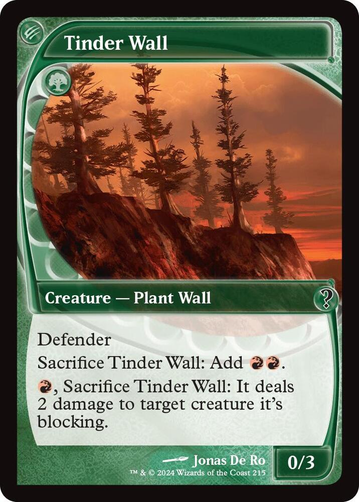 Tinder Wall (Future Sight) 215 card from Mystery Booster 2