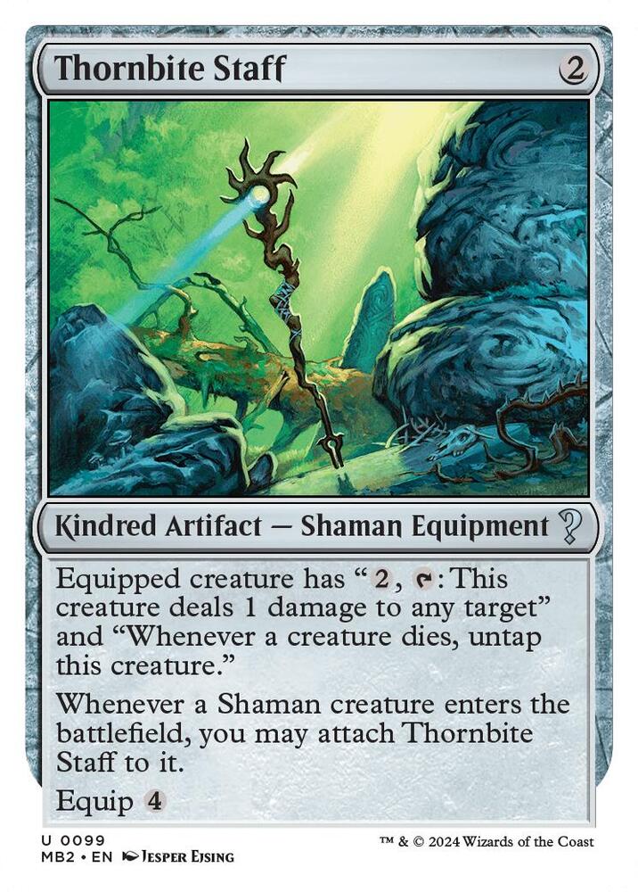 Thornbite Staff (White Border) 99 card from Mystery Booster 2