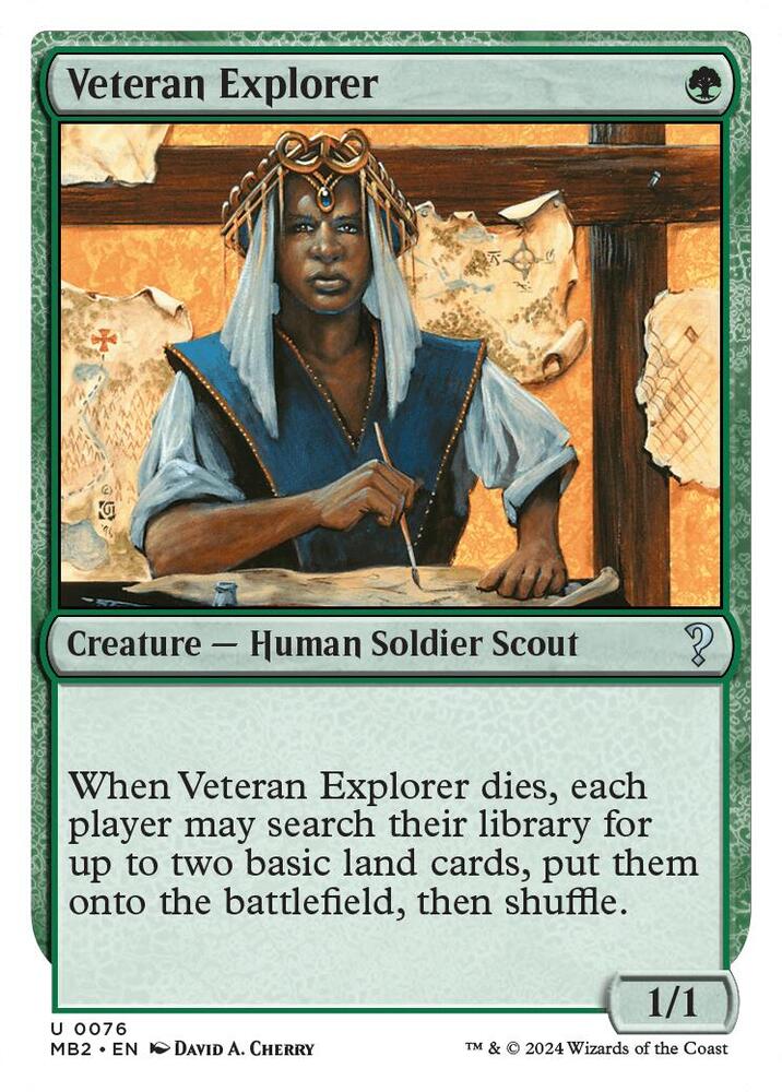 Veteran Explorer (White Border) 76 card from Mystery Booster 2