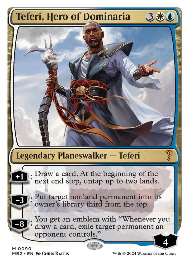 Teferi, Hero of Dominaria (White Border) 90 card from Mystery Booster 2