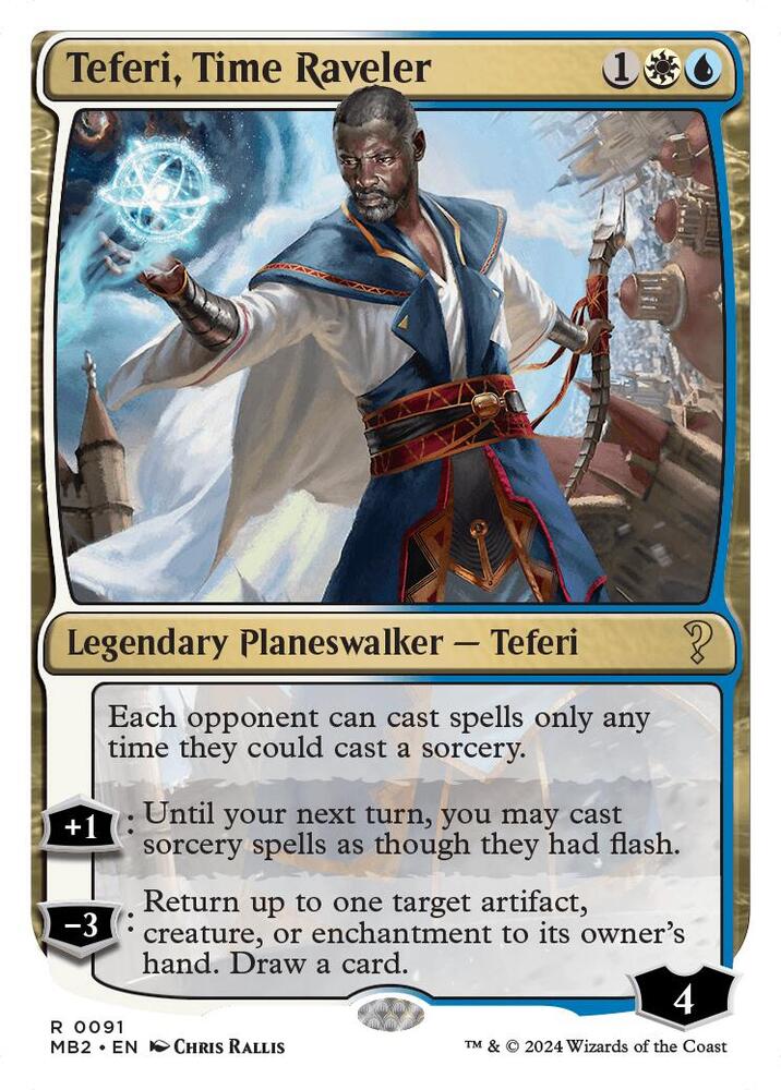 Teferi, Time Raveler (White Border) 91 card from Mystery Booster 2