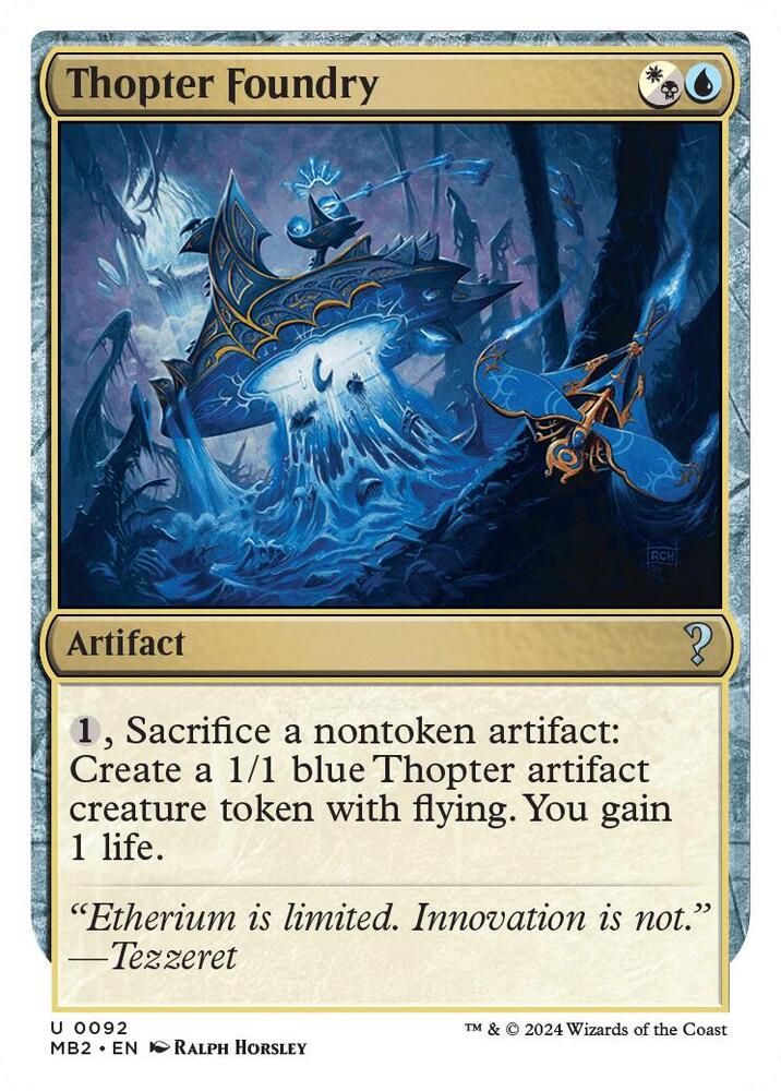 Thopter Foundry (White Border) 92 card from Mystery Booster 2