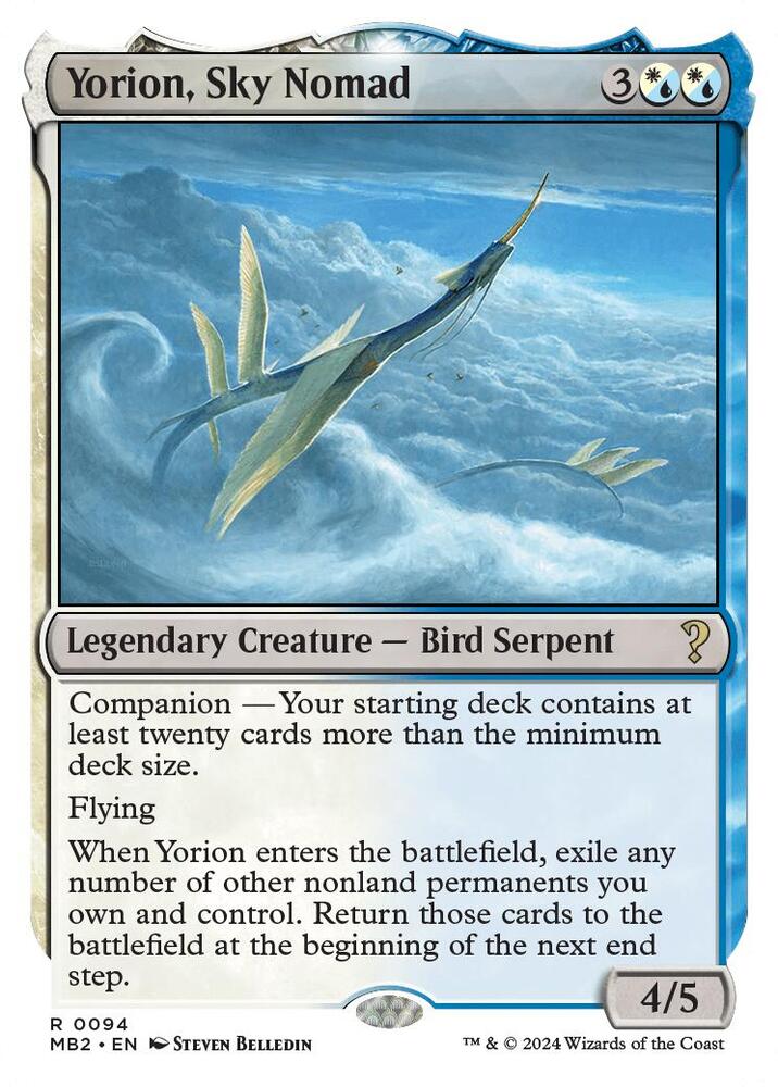 Yorion, Sky Nomad (White Border) 94 card from Mystery Booster 2