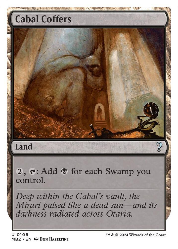 Cabal Coffers (White Border) 106 card from Mystery Booster 2