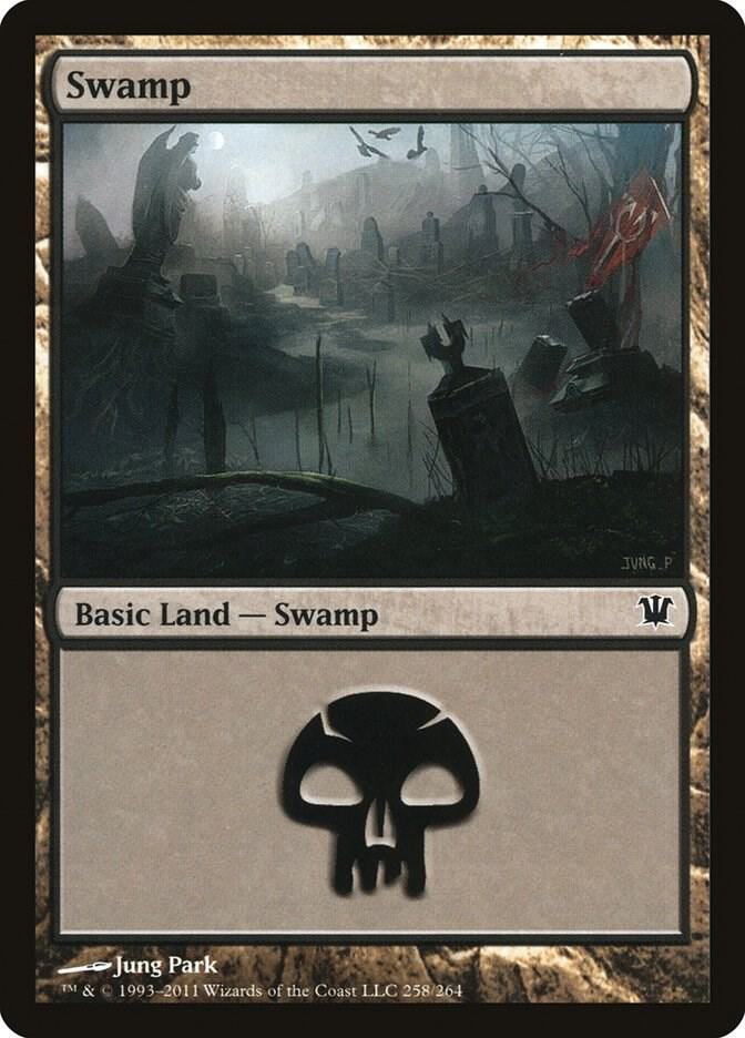 Swamp 258 card from Innistrad