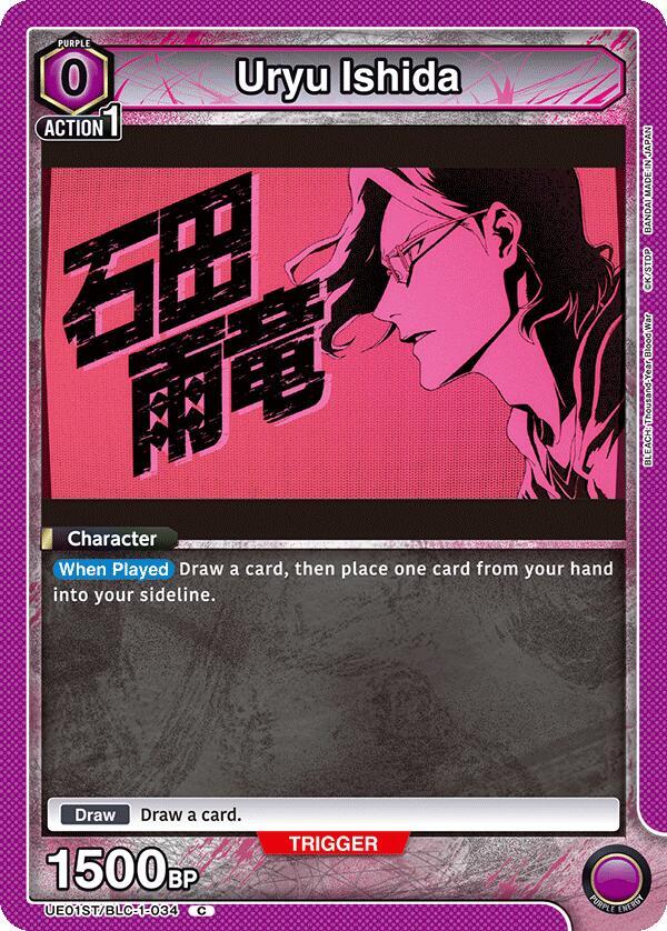 Uryu Ishida UE01ST/BLC-1-034 card from UE01ST: BLEACH: Thousand-Year Blood War Starter Deck