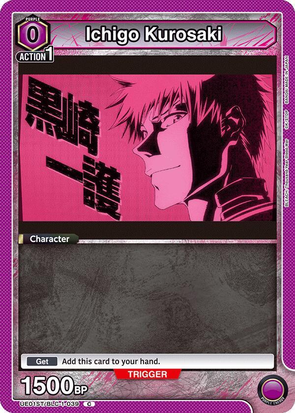 Ichigo Kurosaki UE01ST/BLC-1-039 card from UE01ST: BLEACH: Thousand-Year Blood War Starter Deck