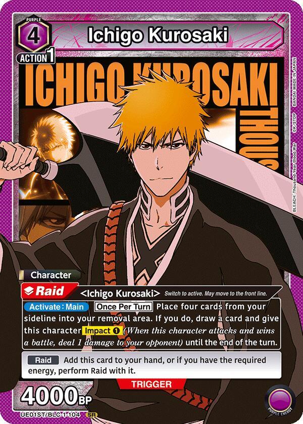Ichigo Kurosaki UE01ST/BLC-1-104 card from UE01ST: BLEACH: Thousand-Year Blood War Starter Deck