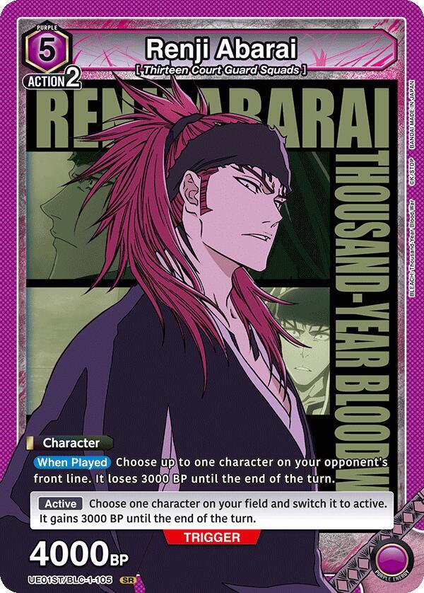 Renji Abarai UE01ST/BLC-1-105 card from UE01ST: BLEACH: Thousand-Year Blood War Starter Deck