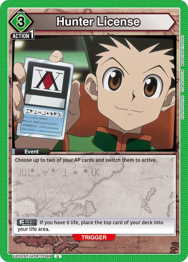 Hunter License UE02ST/HTR-1-099 card from UE02ST: HUNTER X HUNTER Starter Deck