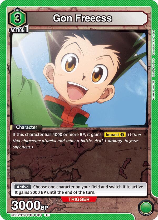 Gon Freecss UE02ST/HTR-1-101 card from UE02ST: HUNTER X HUNTER Starter Deck