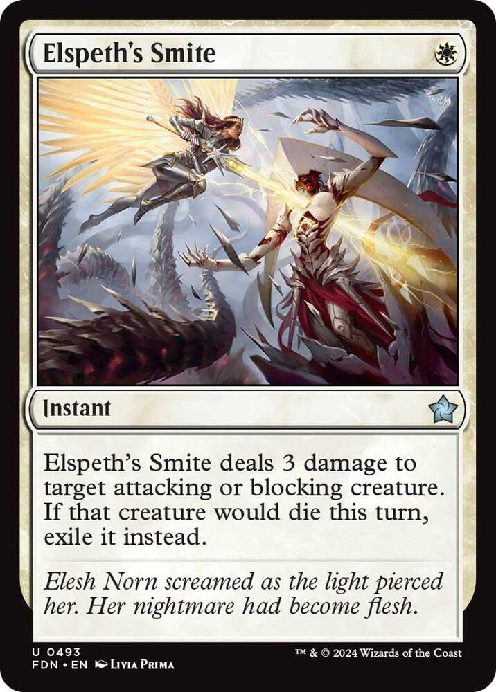 Elspeth's Smite 493 card from Foundations